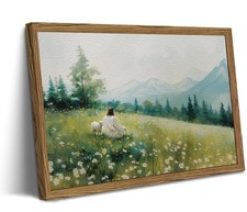 Jesus Leaves the 99 Sheep Wall Art, Christian Jesus and Lamb Pictures Wall De...