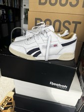 Reebok Workout Plus MU Mens Trainers UK 7.5  White/Navy Brand New