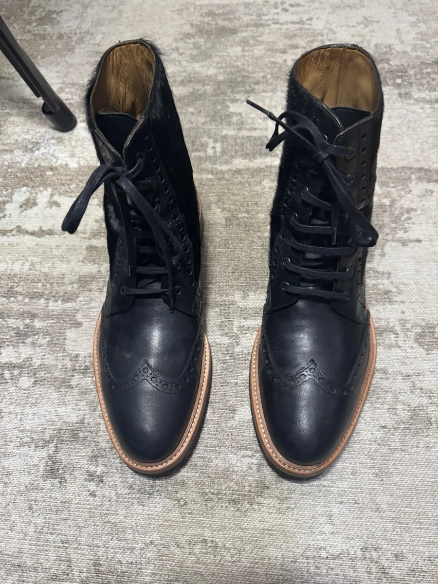 Gordon Rush Black Leather Brogue Boots Max | Men main image 2