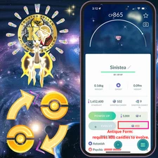 Pokémon TRADE—GO—Shiny Sinistea Antique Form — 20k—1mil Stardusts —Digital♻️
