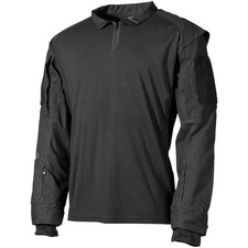 MFH US Tactical Shirt Mens Combat Police Security Jacket Ripstop Uniform Black
