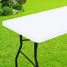 Rectangle Picnic Table Cloth, Waterproof Elastic Fitted Tablecloths for 6 Foot