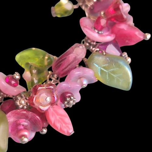 Sterling Silver Czech Pressed Glass Givre Flower Floral Spring Bauble Charm - Picture 6 of 7