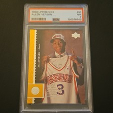 1996-97 Upper Deck Allen Iverson #91 Rookie PSA 7 Philadelphia 76ers PRACTICE!!