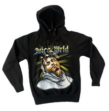 Juice Wrld Mens Hoodie Black Small Pullover Giant Portrait Graphic Air Brush