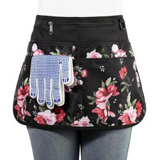 Bafelia Garden Apron for Women with 6 Pockets,Half Florist Standard, Peony