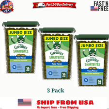 3PK Greenies Feline Smartbites Healthy Indoor Cat Treats, Tuna Flavor, 16 Oz Tub