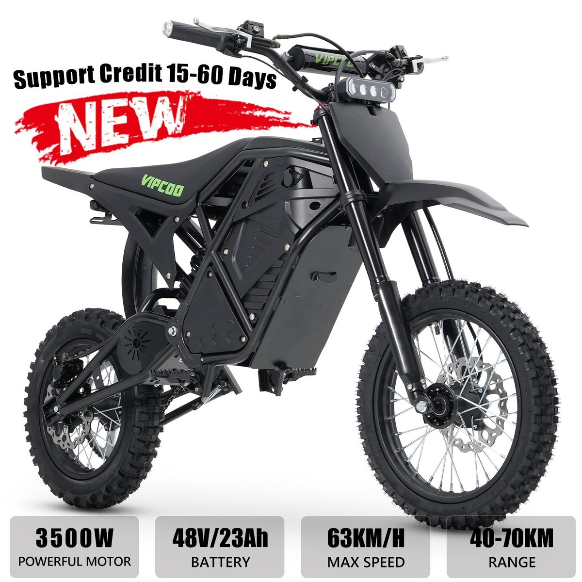 Electric Dirt Bike Mountain Motorcycle 48V 23AH Battery 3500W