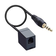 Earsinger RJ9 to 3.5 Telephone Adapter Cable Female black adapter
