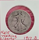 1917-S Walking Liberty Half Dollar - Circulated - mint mark on reverse