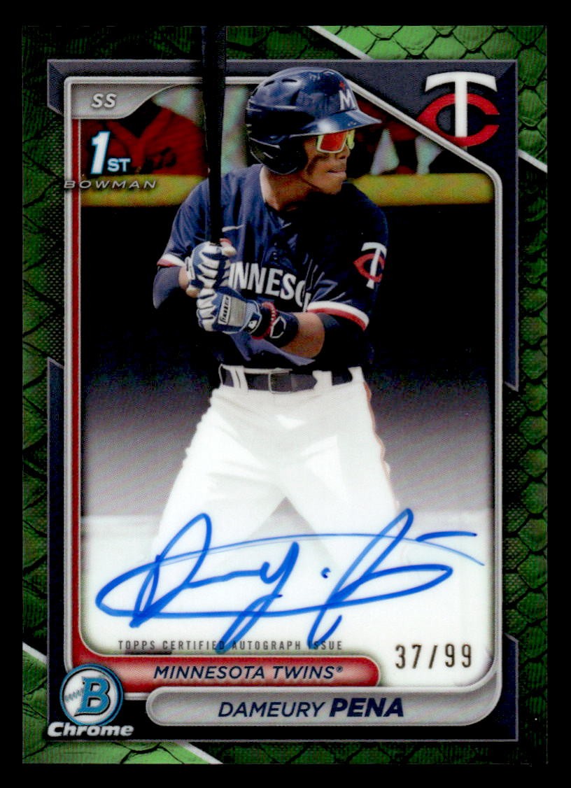 2024 Bowman Chrome #CPA-DPE Dameury Pena Prospects Auto Reptilian Green #/99