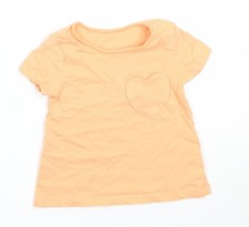 Girls UK Size 6-9 Months George Orange Basic T-Shirt