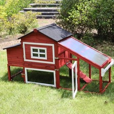 Mobile Chicken Coop with Wheels Expandable Chicken Tractor Outdoor Hen House