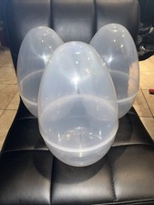 Set of 3 Large Clear Plastic Easter Eggs for Holiday Celebrations