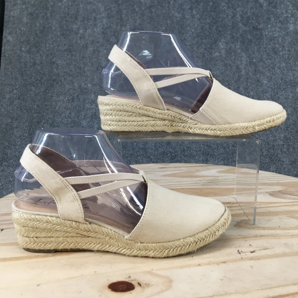 Sandalias LifeStride para mujer 7,5 M beige Katrina 2 alpargatas cuña con tira trasera Foto 2 de 4
