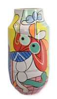 Vase Porzellan Mit Abstraktem Motiv – Handbemalt Replikat Retro Design Dekoratio
