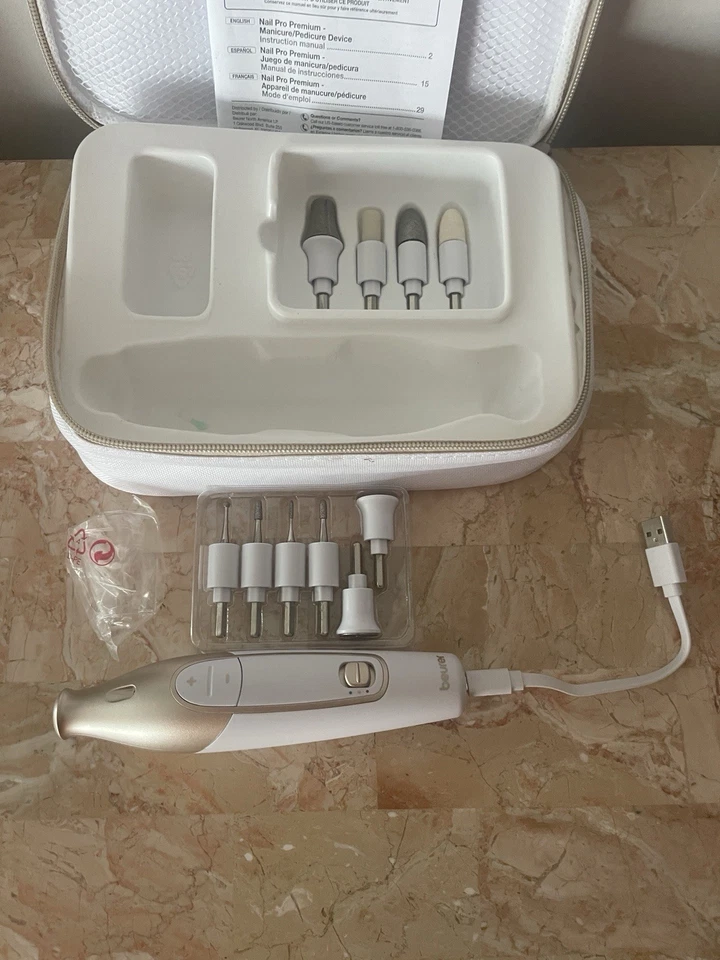 Kit de taladro de uñas Beurer Nail Pro Premium MP64, juego de limas de uñas eléctricas inalámbricas Foto 2 de 4