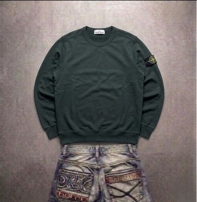 Stone Island Crewneck | Dunkelgrün Petrol | Größe S | High-End Streetwear