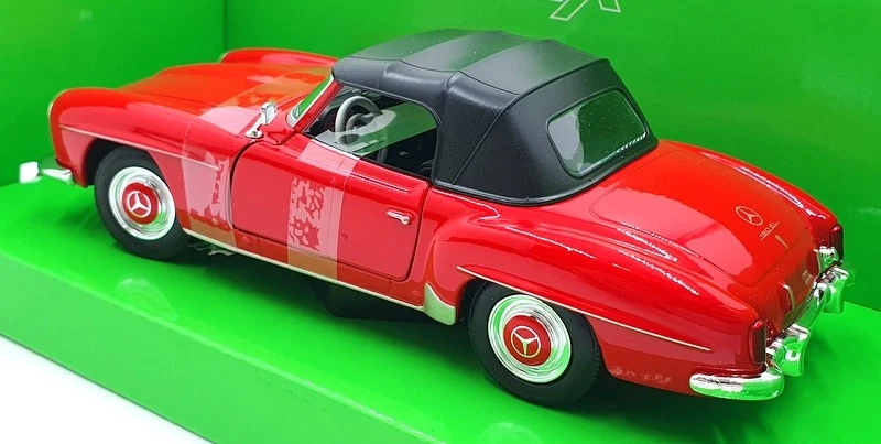 Welly NEX 1/24 Scale Diecast 24118H-W - 1955 Mercedes-Benz 190 SL - Red - Image 2 of 4