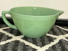 VINTAGE FIRE KING GREEN JADEITE BATTER BOWL WITH SPOUT AND HANDLE