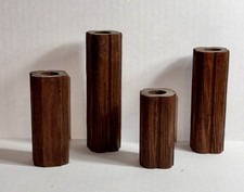 Vintage Wooden Column Style candle holders set of 4