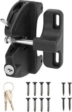 Key Lockable 2 Sided Gate Latch Self Locking Fence Lock Outdoor Gates Door Metal