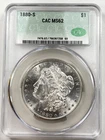 1880-S $1 Morgan Dollar CAC MS62 90% Silver San Francisco US Coin - Luster