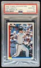 1990 Topps Stickers Gary Gaetti Super Star Backs Cal Ripken Jr #41 Twins PSA 10