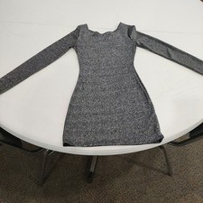 Women's Size Medium Shimmering Silver Stretchy Body Dress