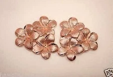 15.5mm Hawaiian Solid 14k Rose Gold DC 3 Plumeria Flower Post Stud Earrings #1