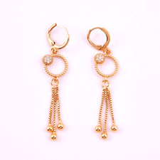 Cute Gold Plated Zirconia Earrings Ear Huggie Women Wedding Drop Dangle Jewelry