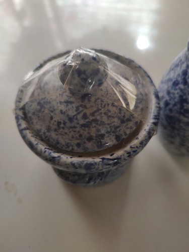 Vintage Blue & Grey Atico Creamer and Sugar bowl with Lid Made in Taiwan - Picture 3 of 5