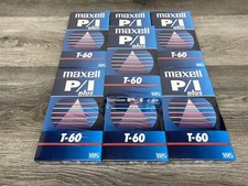 Lot of 7 Maxell Professional Media Products Video Cassette Tape, P/I Plus, T-60