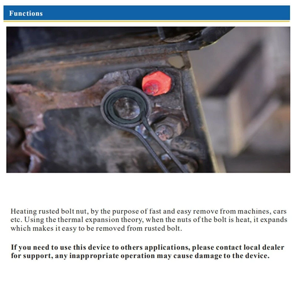 1500W Magnetic Induction Heater Kit Automotive Flameless Bolt Heat Tool W/ coils - Image 4 of 4