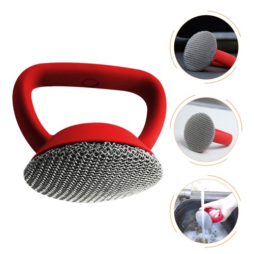 Cast Iron Skillet Cleaner Brosse À Poignée Longue D'essoux En Acier Pot Maille usine