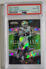 2021 Prizm Josh Allen Brilliance Green Ice PSA GEM MINT 10 Low Pop  #B2