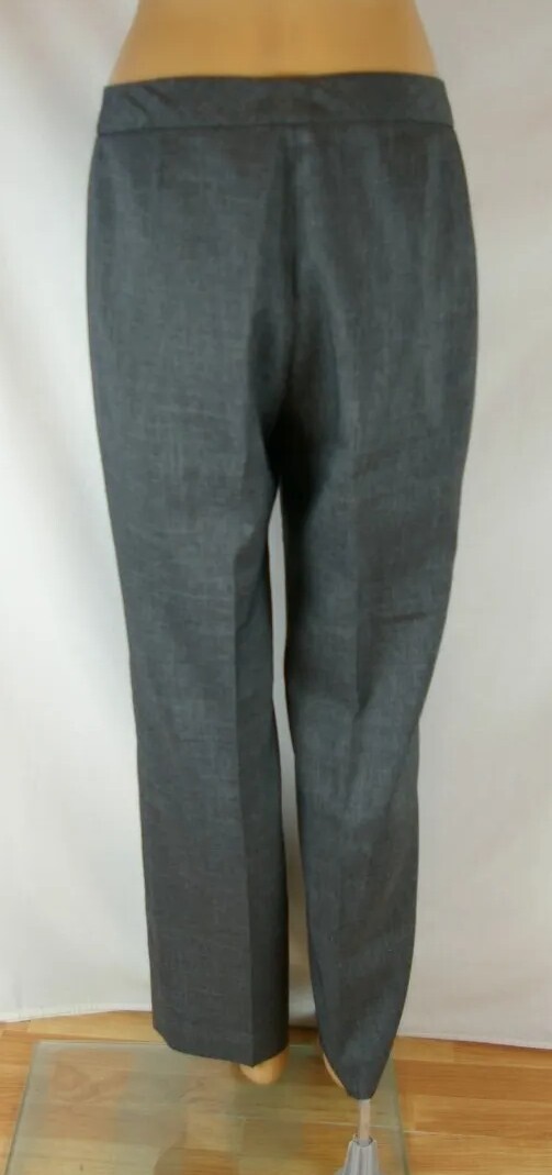 Solid Charcoal Gray Lined Flat Front Dress Pants … - image 5
