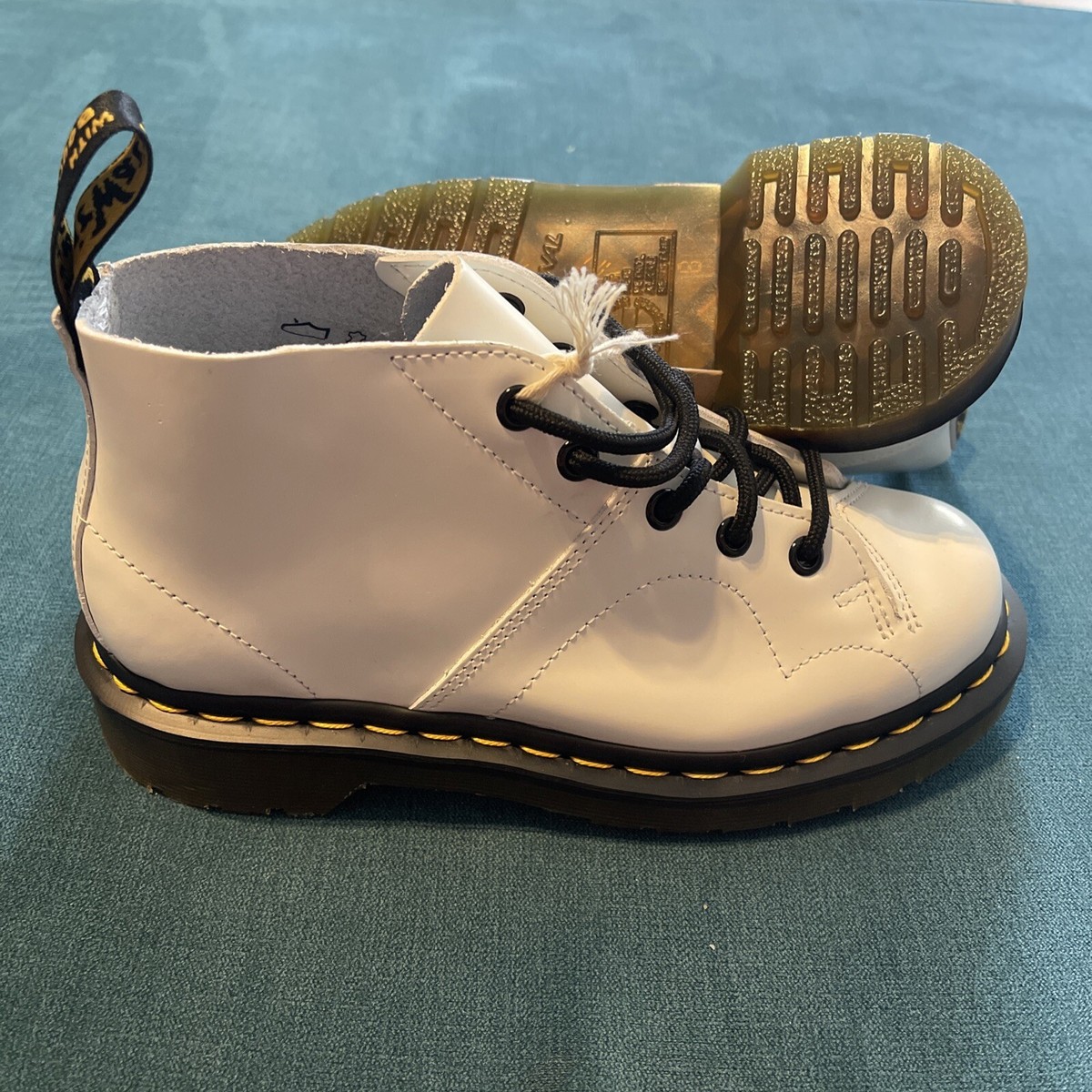 Dr. Martens Church Smooth Leather Monkey Boots White Black Laces NEW Church monkey boots leather boots Dr. Martens White size 11  main image 3