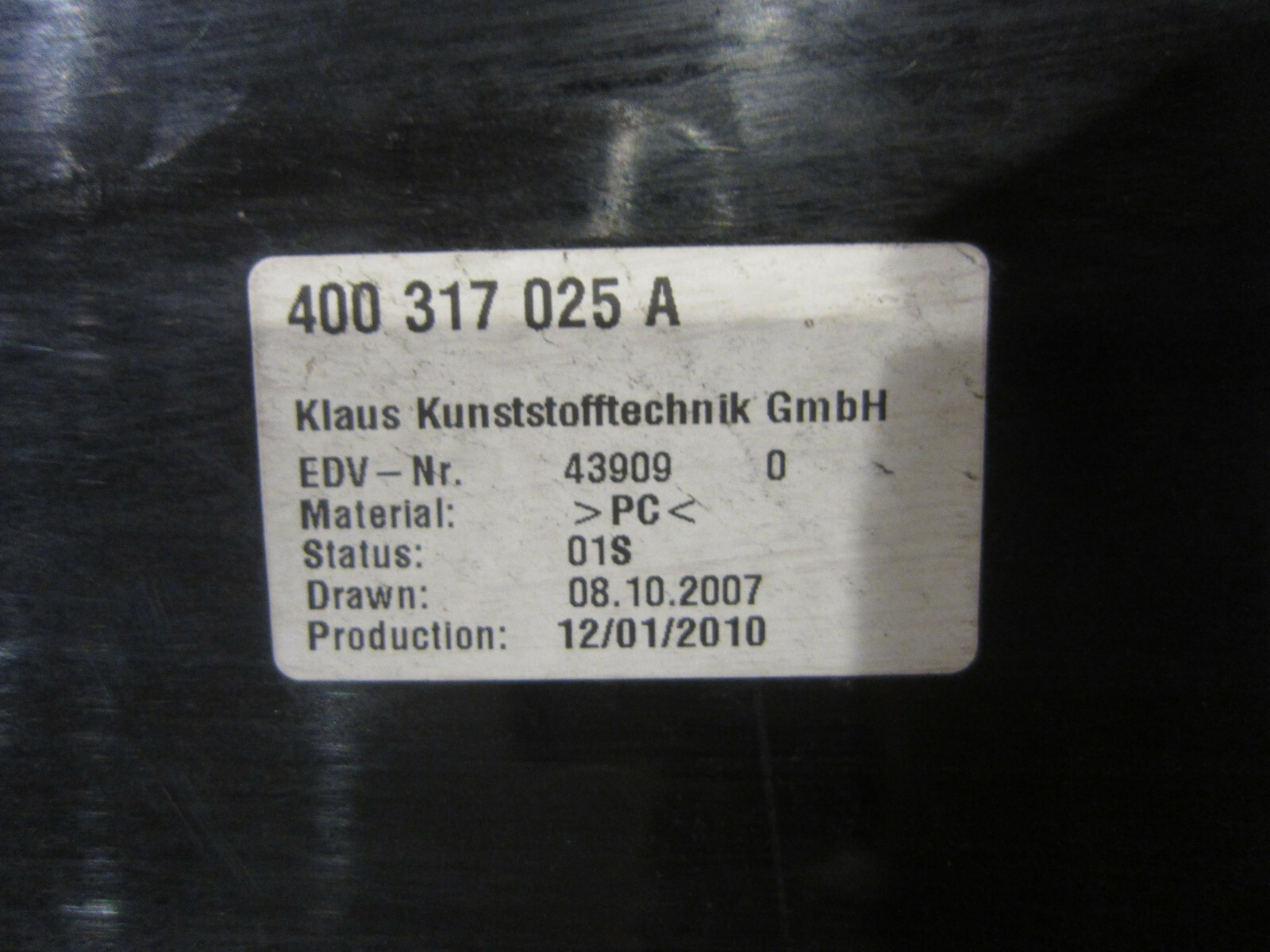 Lamborghini Gallardo - LH Conveyor For Oil Cooler- P/N 400317025A