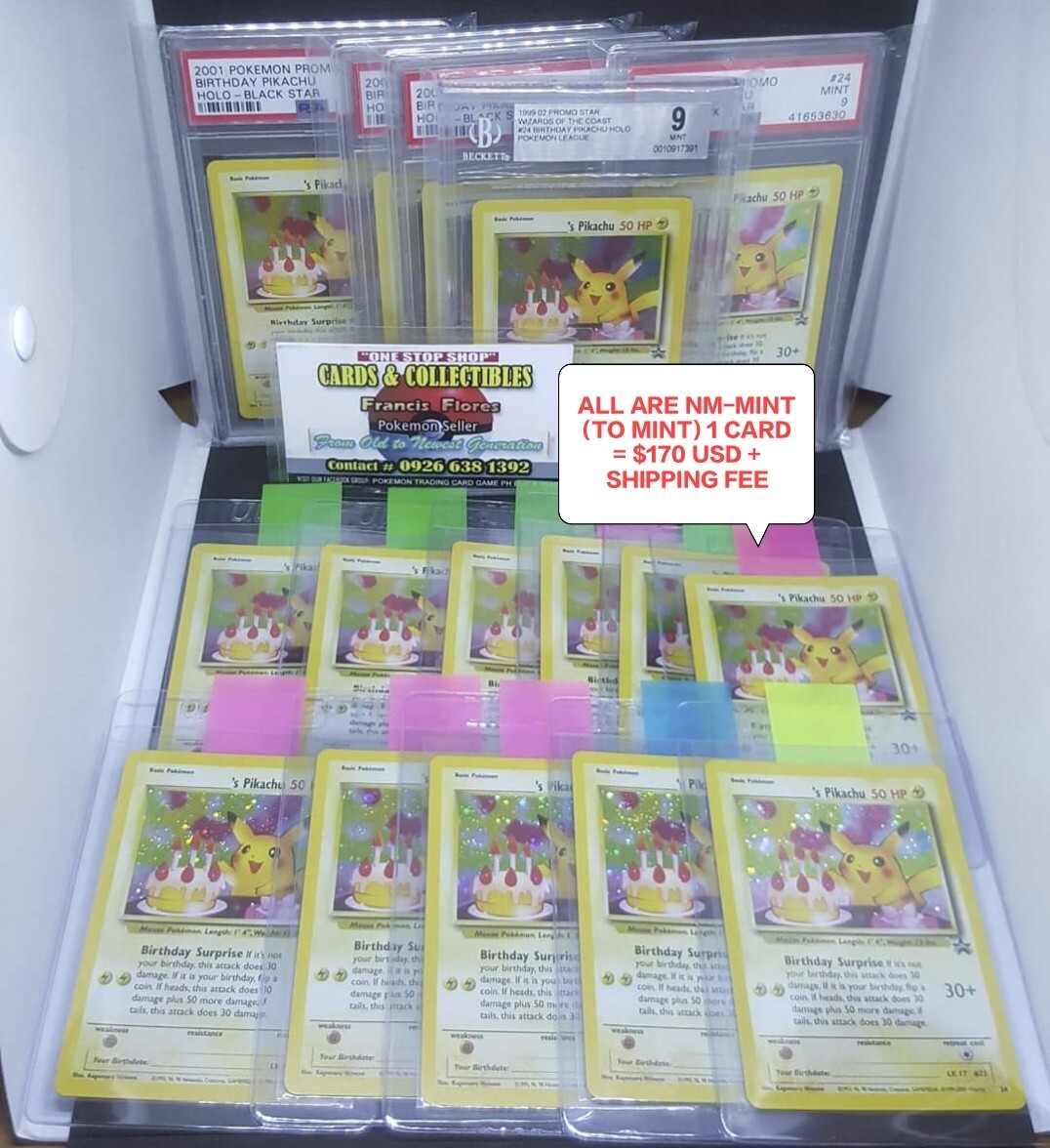 Pokemon Card - BIRTHDAY PIKACHU #24 -HOLO (ALL ARE NM-MINT TO MINT) BLACK STAR P