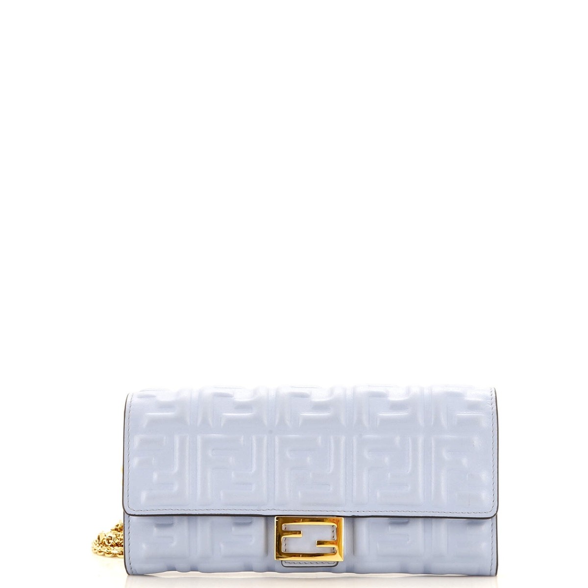 Fendi Baguette Continental Wallet on Chain Zucca Embossed