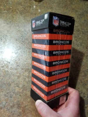 NEW NFL Football Denver Broncos Table Top Stackers Wood Block Stacking Game