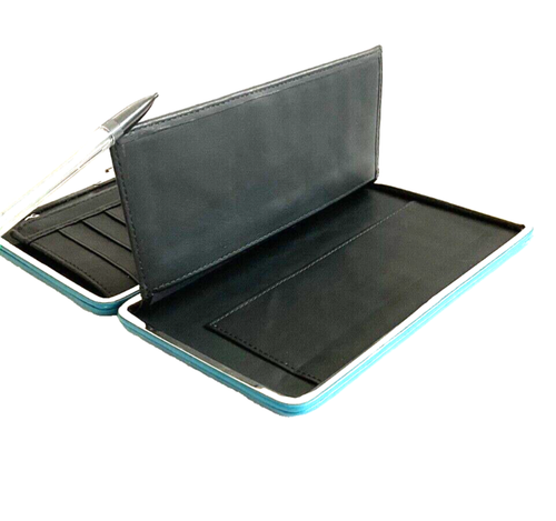 LODIS Framed Wallet Clutch Studded Blue Leather New - Picture 9 of 18