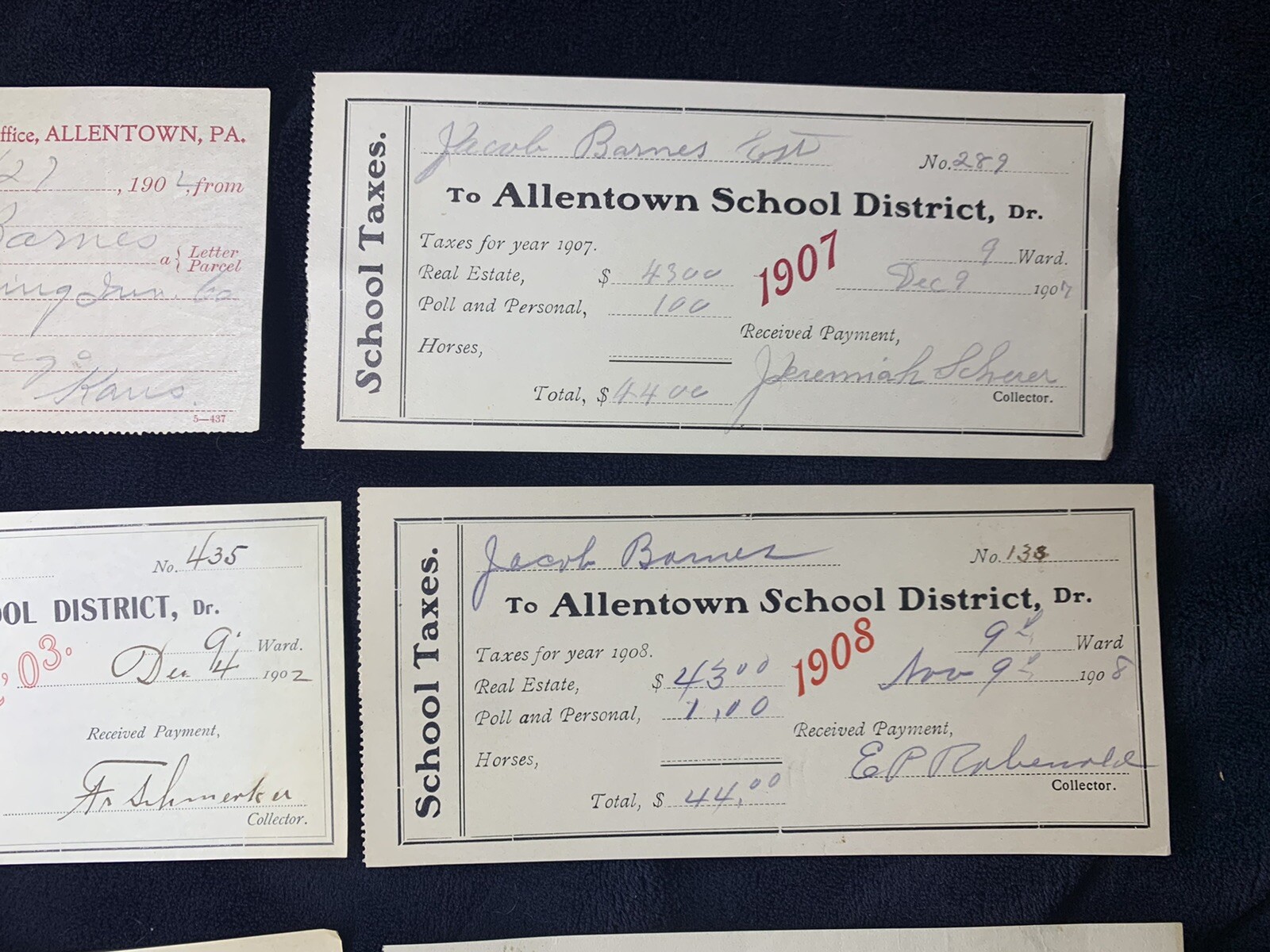 Original 190209 Allentown School District PA Tax Receipts Lot! eBay