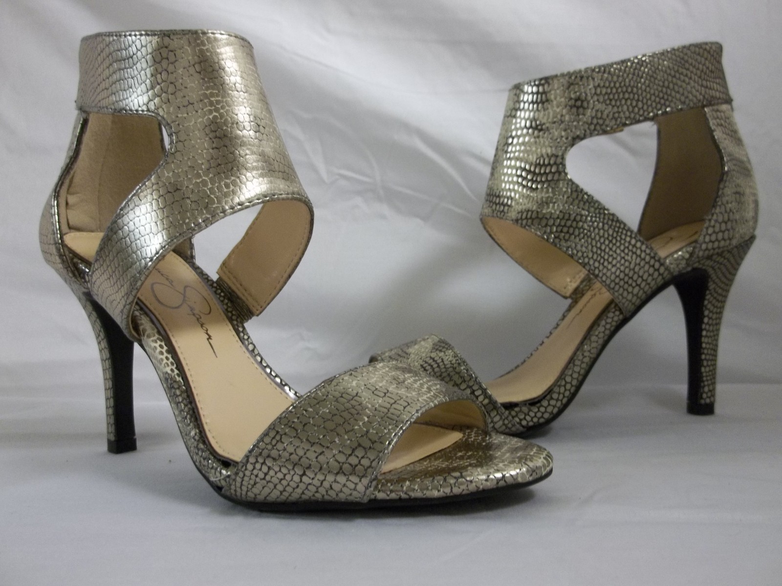 Jessica Simpson Size 8.5 M Mekos Bronze Open Toe Heels New Womens Shoes NWOB