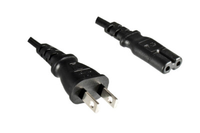 DINIC Netzkabel Japan Typ A auf C7, 0,75mm², JPN 2pin/IEC 60320-C7, VFF, 1,8m