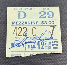 3/12/1972 GARY KURT 1st CAREER & ONLY NHL WIN Ticket STUB Signed GOLDEN SEALS