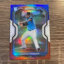 2021 Panini Prizm Baseball Red White Blue Jorge Guzman RC Miami #27 B3