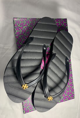 Tory Burch flip flop size 7 black Women's Kira Sandals | eBay