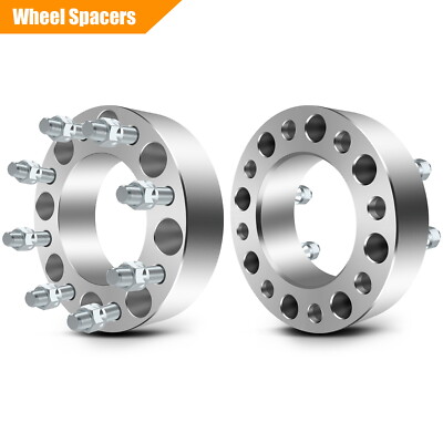 2Pc 2'' 8x6.5 to 8x6.5 14x1.5 For Chevrolet Silverado GMC Sierra Wheel Spacers